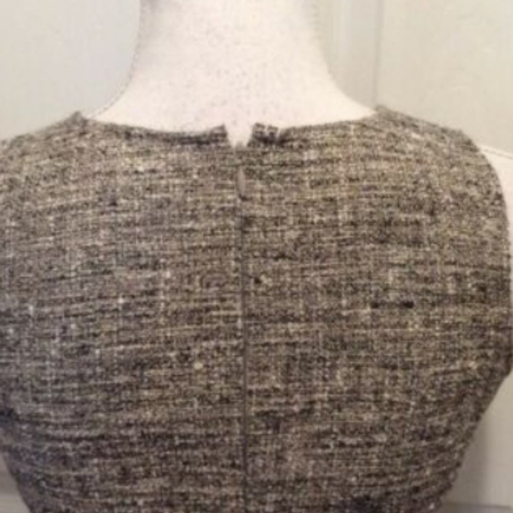 Theory Dress 2 Gray White Tweed Sheath Sleeveless - Picture 7 of 8